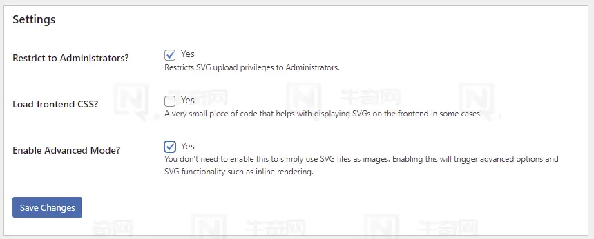 设置 SVG Support