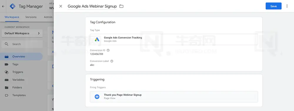 衡量 Google 转化事件
