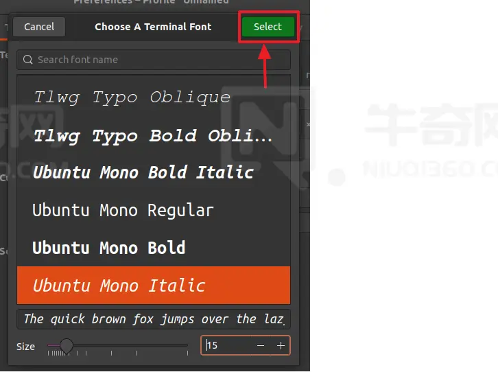 如何更改 Ubuntu 20.04 LTS 终端的字体颜色、大小和类型