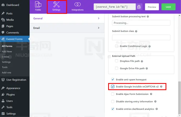 如何拦截 WordPress 联系表单中的垃圾邮件？