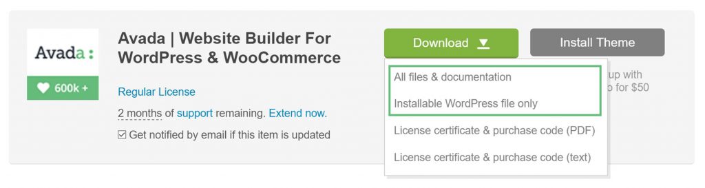 如何更新 Avada 主题