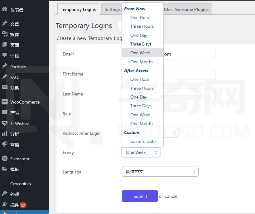 如何在 WordPress 中创建临时登录帐户