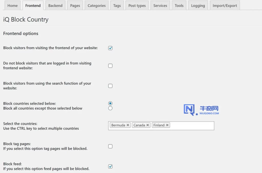 Wordpress 屏蔽特定国家的IP访问网站