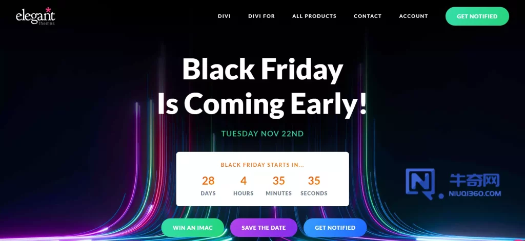 Divi 主题系列产品黑色星期五特卖活动