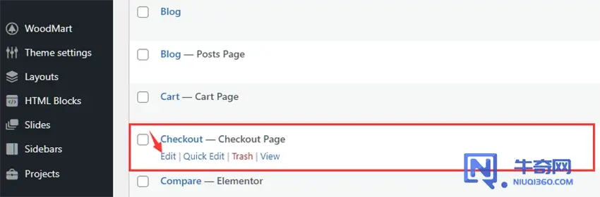 点击Checkout的编辑按钮