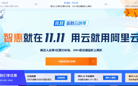 2024年阿里云双十一大促：云服务器79元起，域名1元抢，5亿算力补贴大放送！